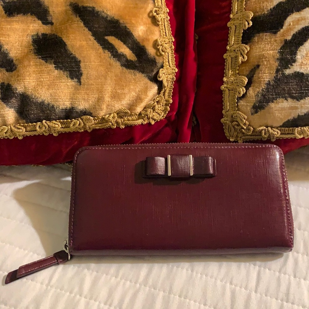 Coach long wallet plum color